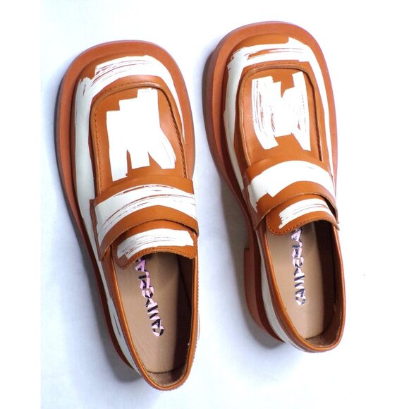 🆕CAMPERLAB 198 Loafer Shoes Brown White Leather 11 - Picture 6 of 12